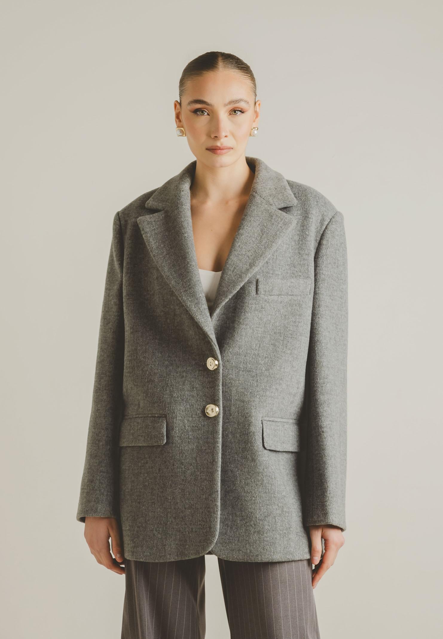 SANTAS Cappotto corto LUMIÈRE grigio da donna PV2620 GR SANTAS 