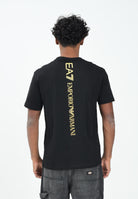 EA7 T-shirt a manica corta nera da uomo con stampa sul retro 7M000567AF10375 MC004 EA7 