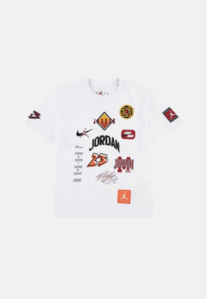 JORDAN T-shirt a manica corta Dynasty Patch bianca per bambino e bambina 95F385 001 JORDAN 