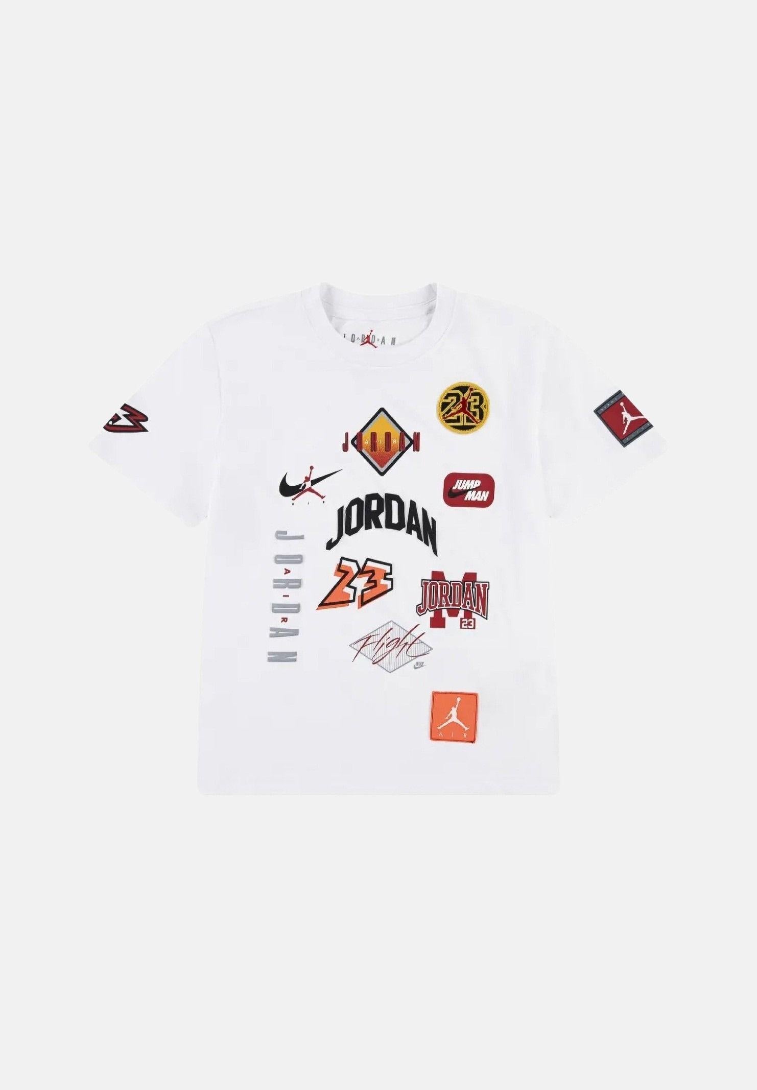 JORDAN T-shirt a manica corta Dynasty Patch bianca per bambino e bambina 95F385 001 JORDAN 