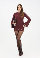 NOELL MAGGINI Abito corto bordeaux da donna con applicazioni e scollo 00126086 BO NOELL MAGGINI 