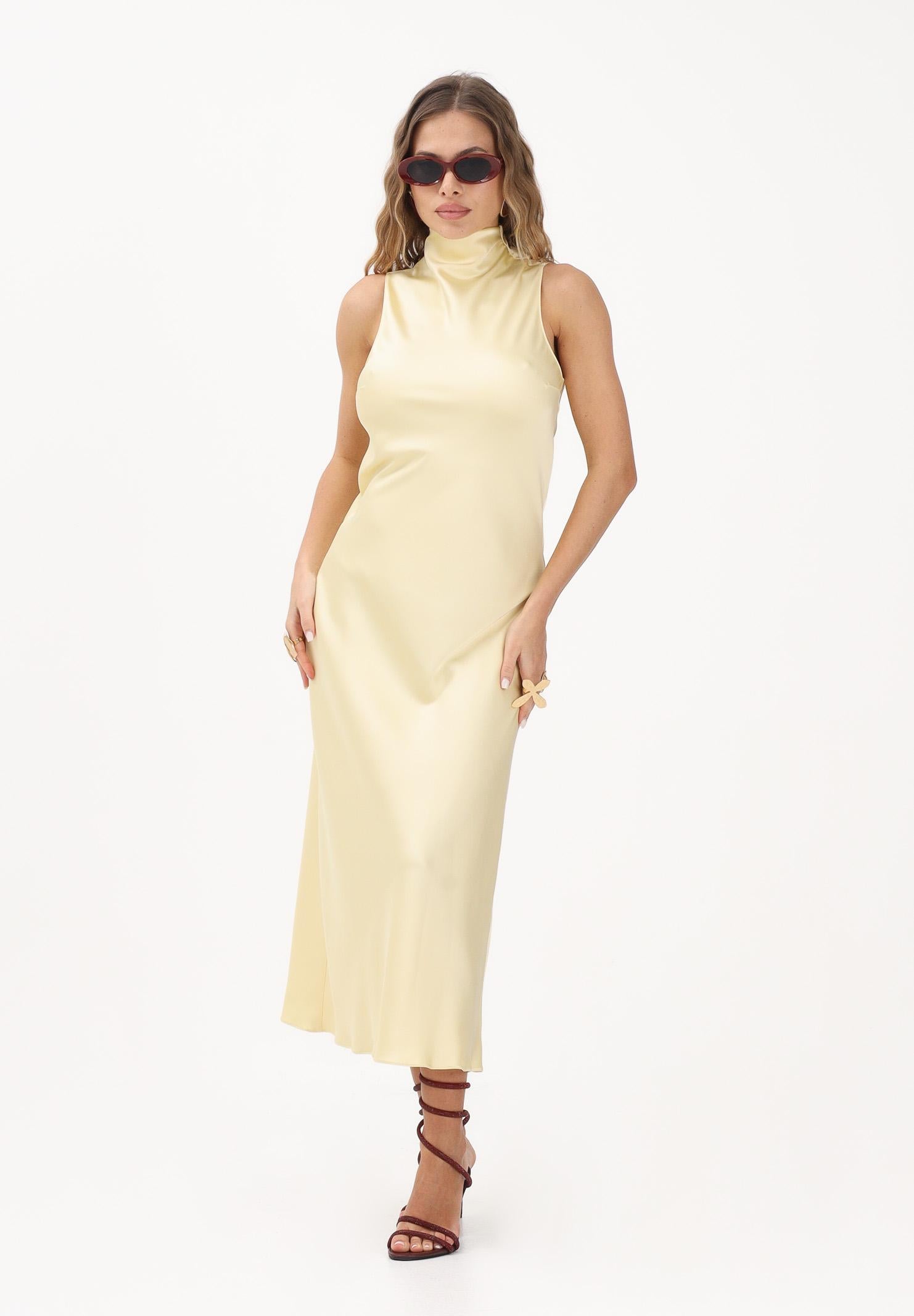 PATRIZIA PEPE Abito midi giallo da donna in raso 8A1627A269 Y478 PATRIZIA PEPE 