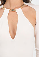 ELISABETTA FRANCHI Abito midi latte da donna con snake gioiello<BR/> AM11S56E2 DZ9 ELISABETTA FRANCHI 