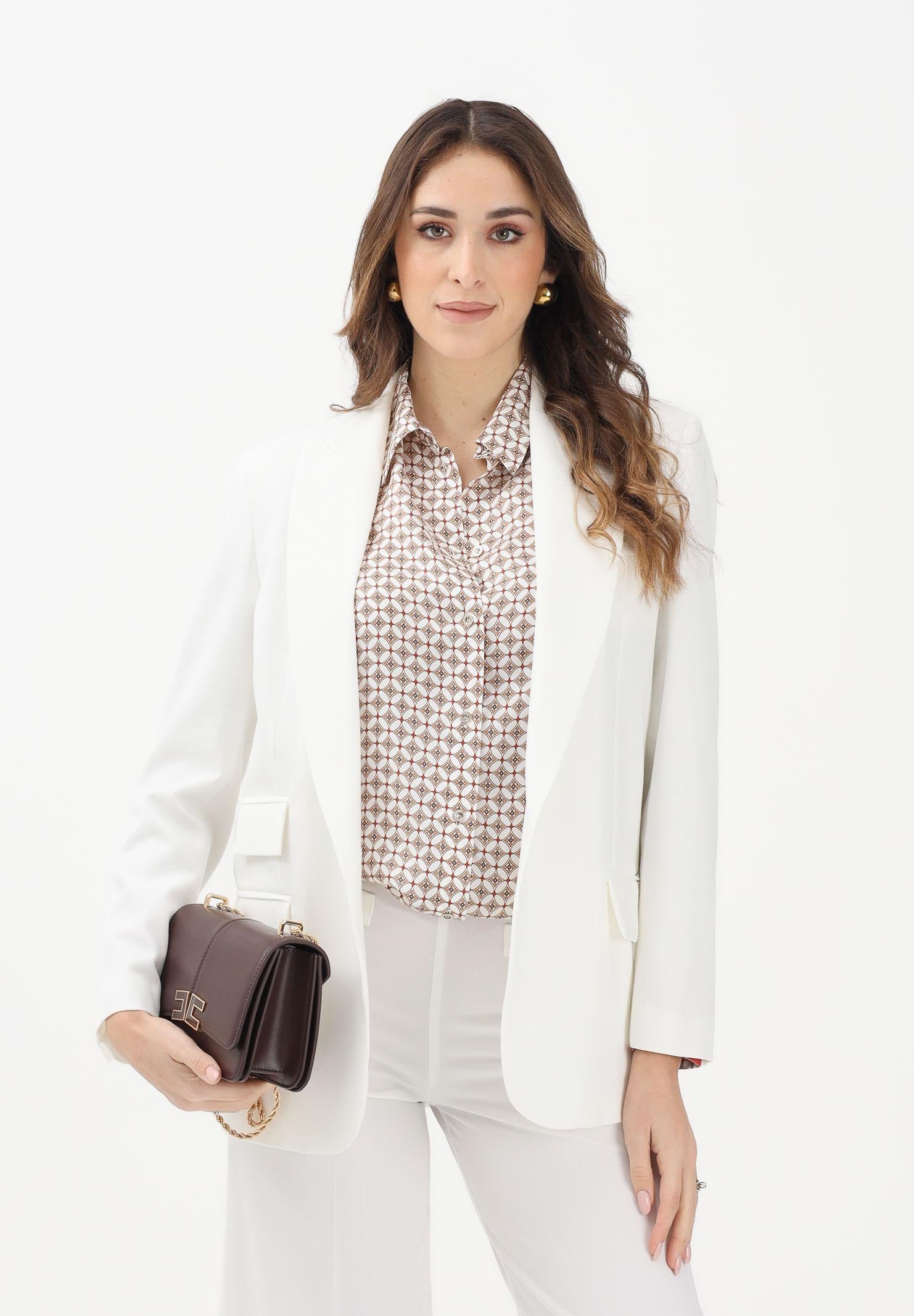 SIMONA CORSELLINI Giacca monopetto bianca da donna P26CPGI01001 V0359 SIMONA CORSELLINI 