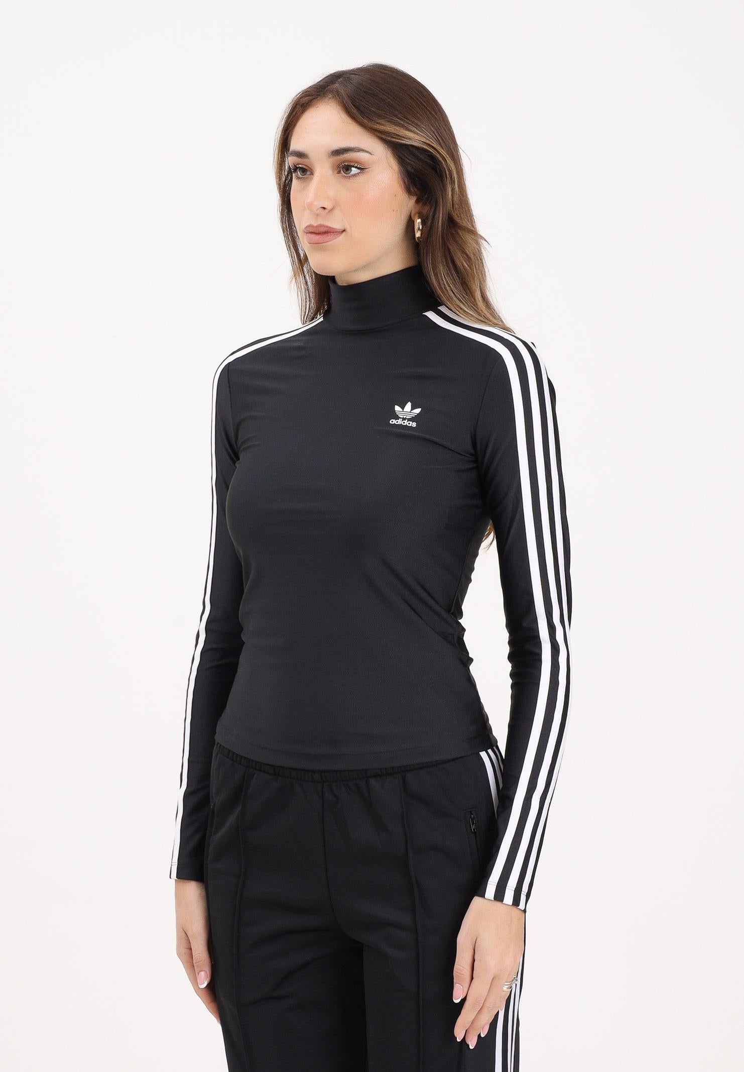 ADIDAS ORIGINALS T-shirt a manica lunga adicolor 3-Stripes Turtleneck nera da donna IZ3200  ADIDAS ORIGINALS 