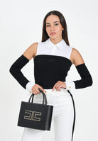 ELISABETTA FRANCHI Body manica lunga bianco e nero da donna con effetto camicia BK74T56E2 222 ELISABETTA FRANCHI 