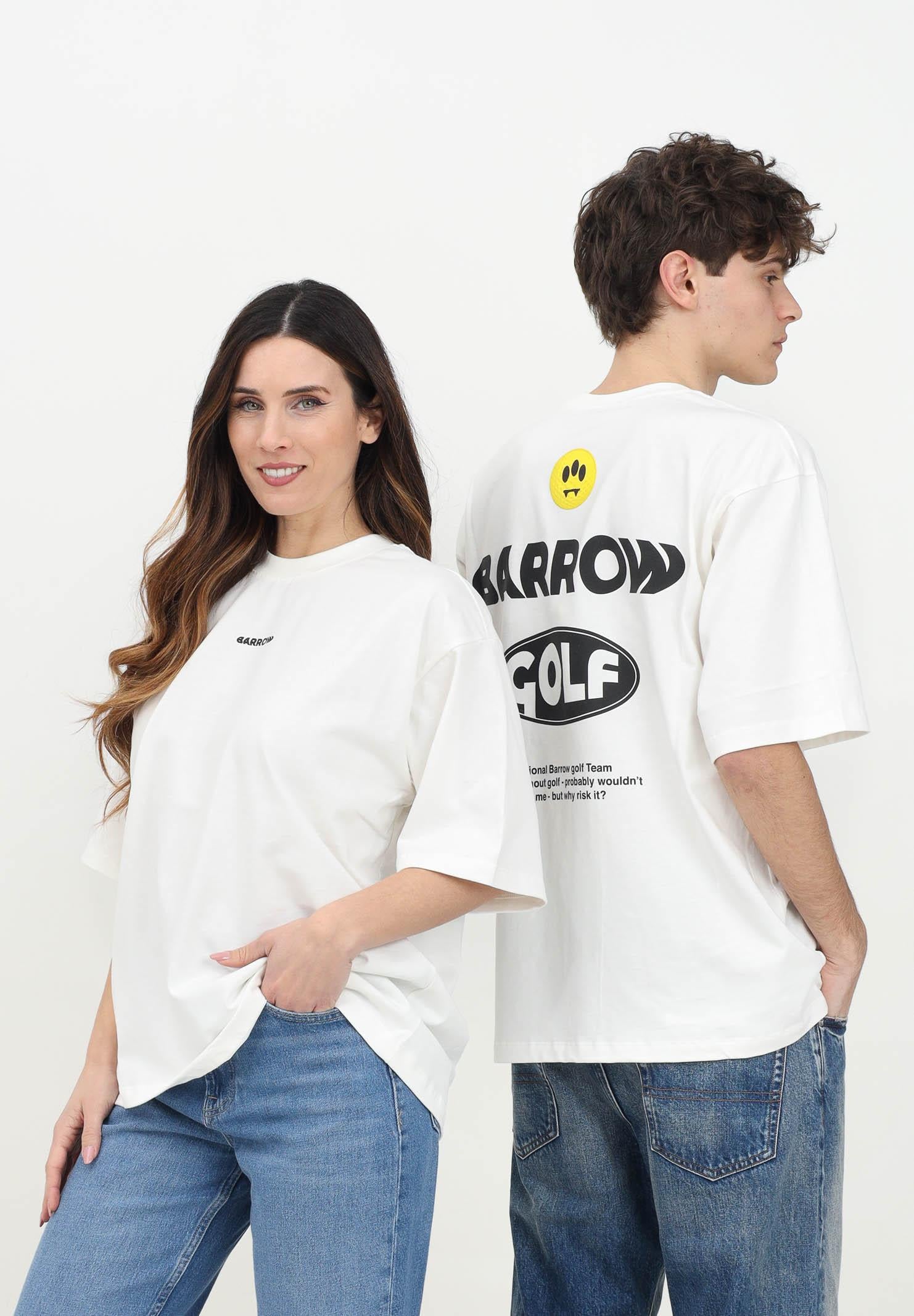 BARROW White short sleeve T-shirt for men and women with BARROW White short sleeve T-shirt for men and women with