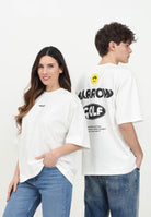 BARROW T-shirt a manica corta bianca per uomo e donna con maxi stampa S5BWUATH010 002 BARROW 
