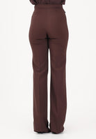 ELISABETTA FRANCHI Pantalone elegante cacao da donna con logo ricamato<BR/> PA17161E2 644 ELISABETTA FRANCHI 