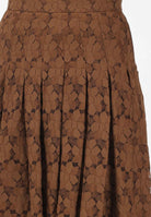 MAX MARA Gonna midi MSTAIRONE marrone da donna realizzata in pizzo a fiore 2616771011600 002 MAX MARA 