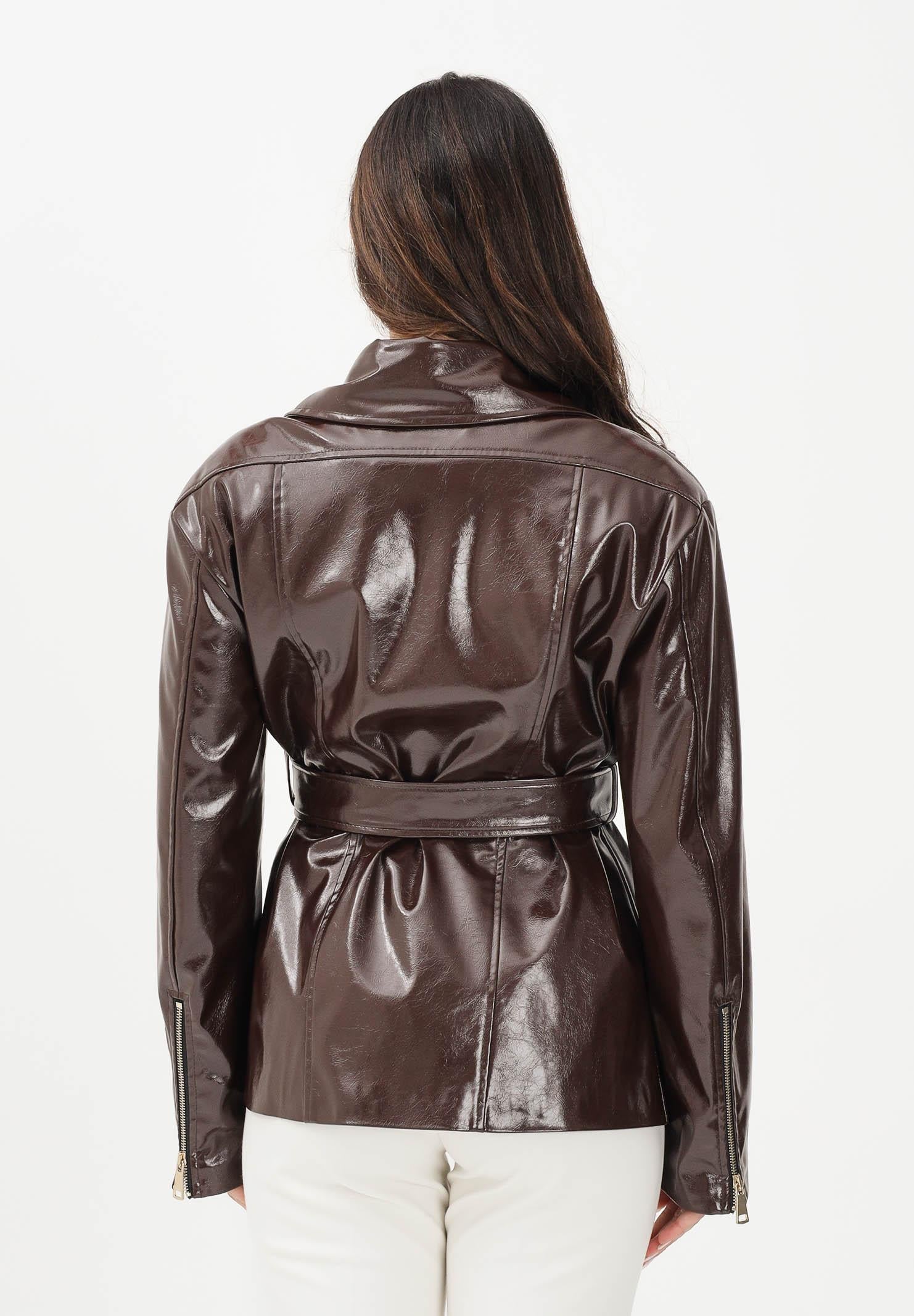 SIMONA CORSELLINI Giubbotto in ecopelle marrone scuro da donna A25CPGB00201 V0746 SIMONA CORSELLINI 