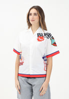 DSQUARED2 Camicia a manica corta bianca per donna, ragazzi e bambini con grafica Urban DQ2819D007D DQ100 DSQUARED2 