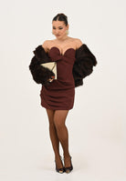 ONLY Pelliccia sintetica marrone da donna 15348977 ChocolateTorte ONLY 