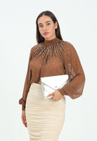 ALMA SANCHEZ Blusa Botes nocciola da donna AS2526030G 128 ALMA SANCHEZ 