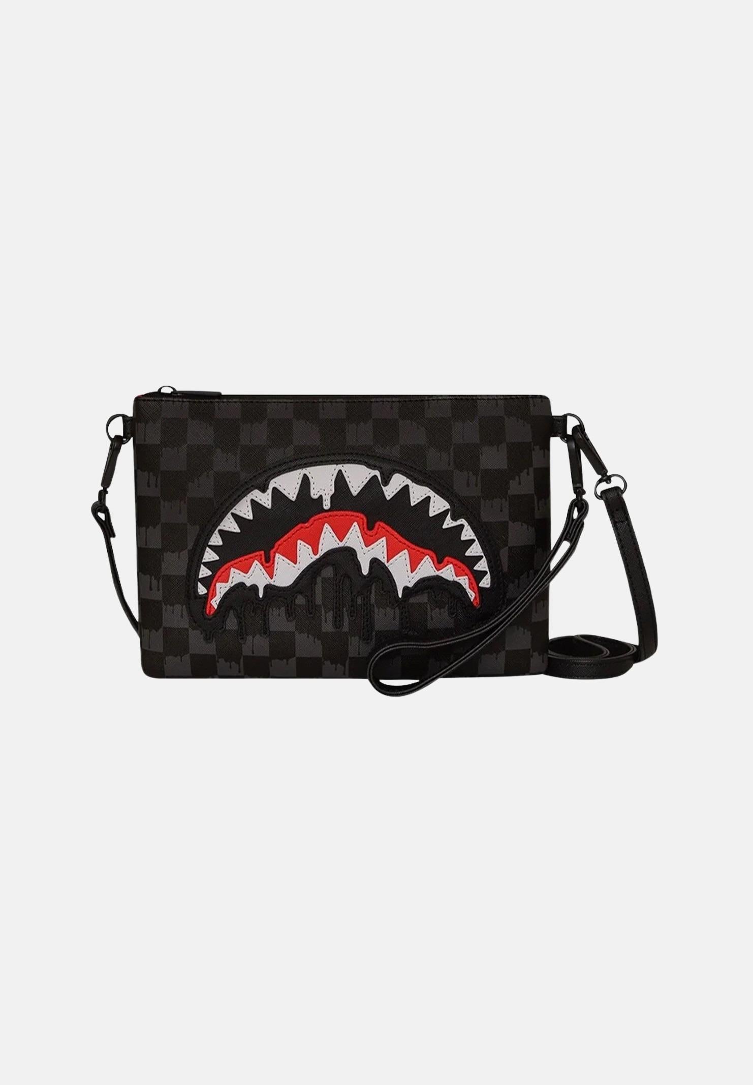 SPRAYGROUND Pochette Dripping Sharks In Paris nera per uomo e donna 910B7969NSZ  SPRAYGROUND 
