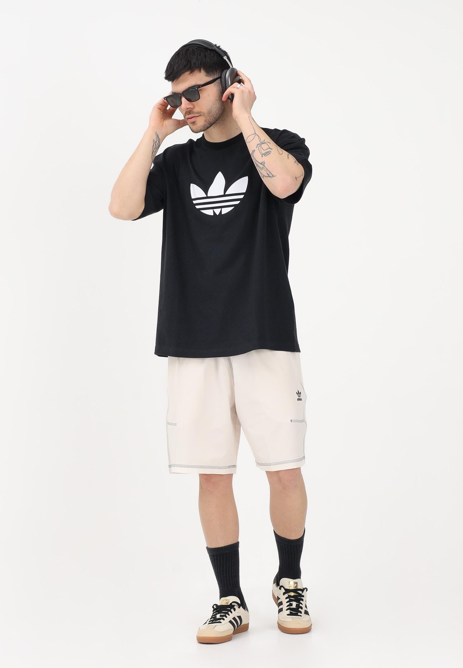 ADIDAS ORIGINALS T-shirt a manica corta ADICOLOR TREFOIL nera da uomo KD4091 . ADIDAS ORIGINALS 