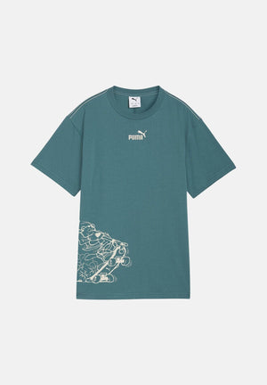 PUMA T-shirt a manica corta Graphic verde petrolio per bambino e bambina 692610 41 PUMA 