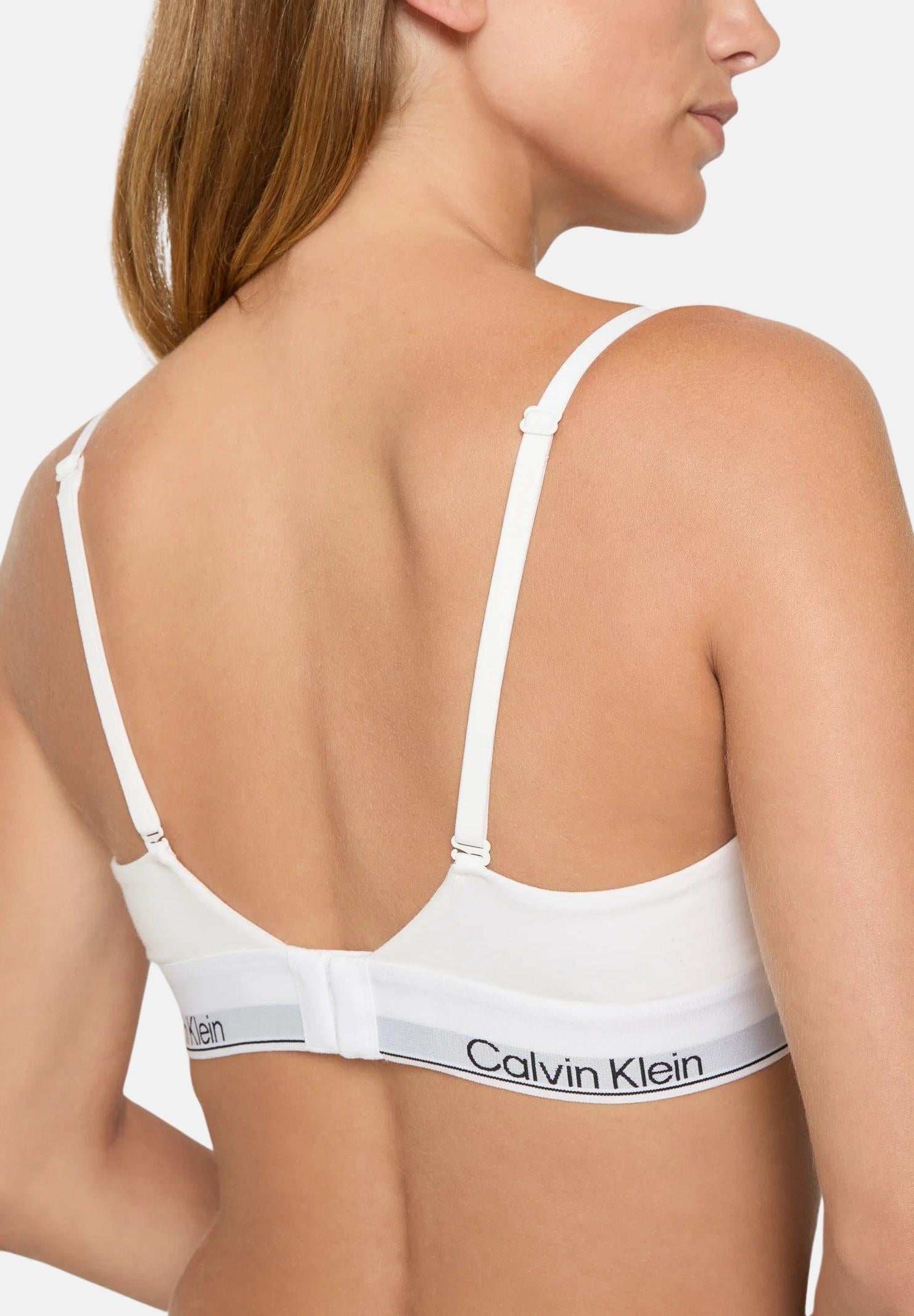 CALVIN KLEIN Reggiseno bianco da donna con logo 000QF5650E 100 CALVIN KLEIN 