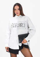 MAISON MARGIELA Camicia a manica lunga bianca e grigia per donna, ragazzi e bambini con stampa logo M60860MM014 M6C36 MAISON MARGIELA 