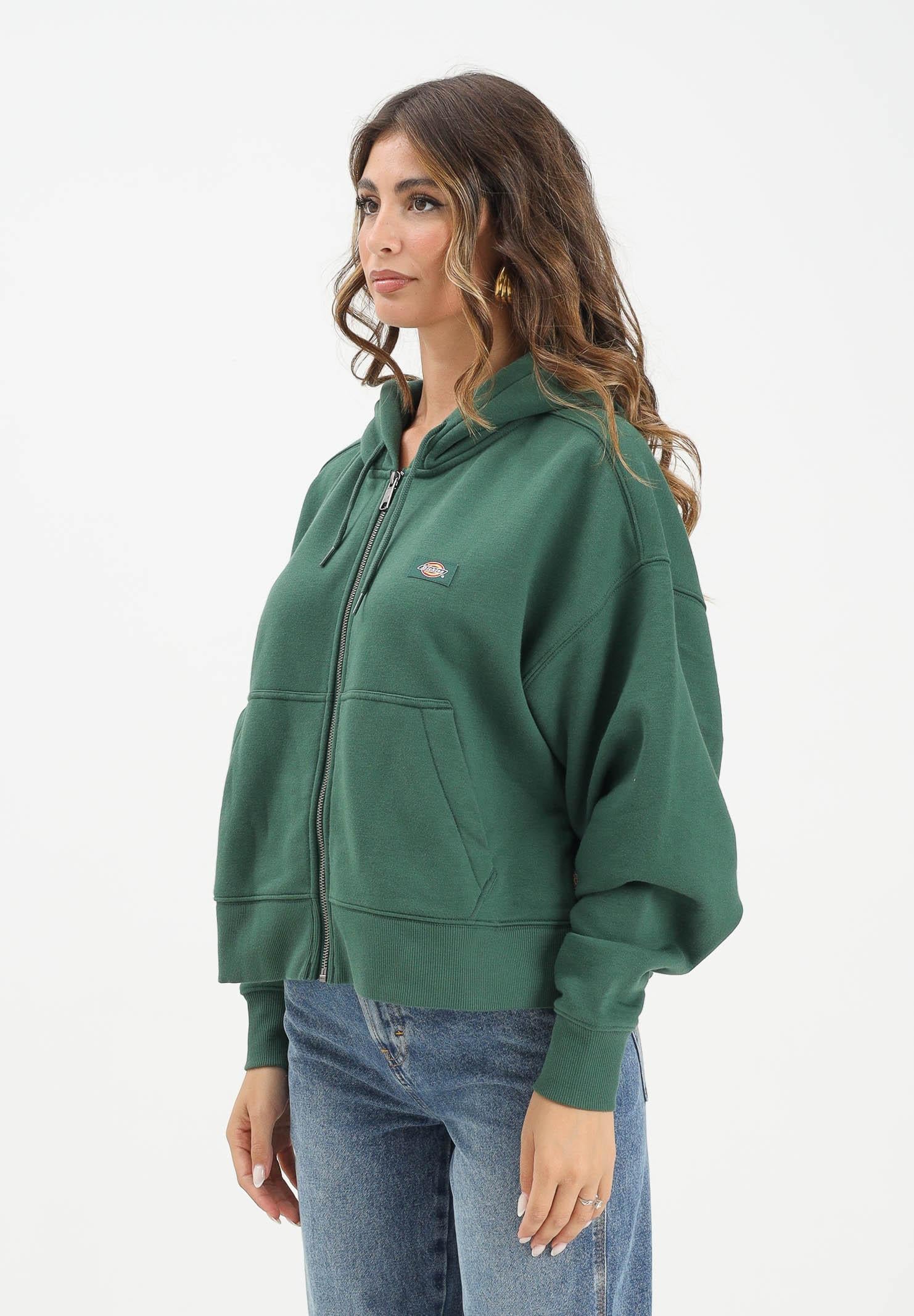 DICKIES Felpa con zip Oakport verde da donna DK0A4Y1ZPIN1  DIckies 