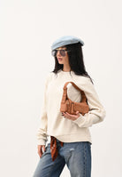 DSQUARED2 Felpa girocollo panna per donna, ragazzi e bambini in velluto a coste DQ2999D0AE3 DQ102 DSQUARED2 