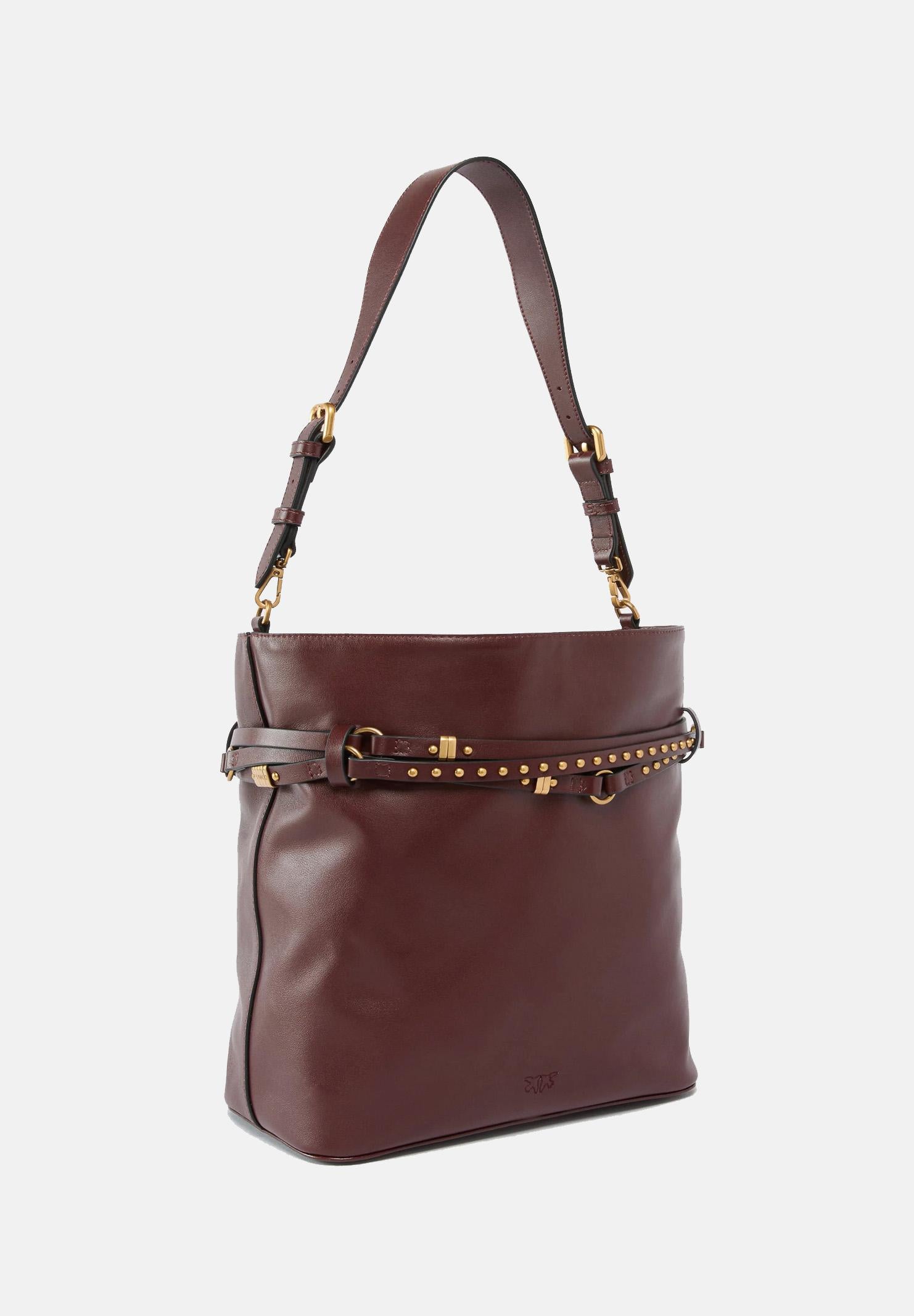 PINKO Borsa a spalla Bucket Belt burgundy da donna 106339A0QO R49Q PINKO 