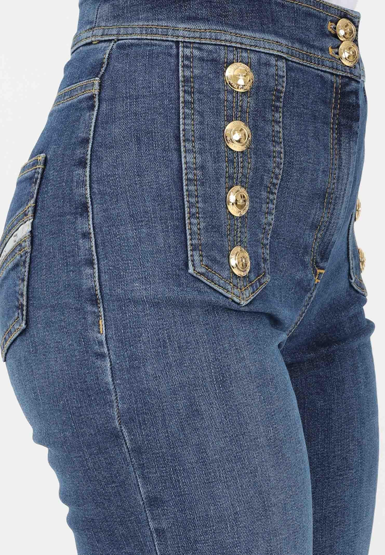 ELISABETTA FRANCHI Jeans a palazzo in denim medio da donna PJ19D61E2 104 ELISABETTA FRANCHI 