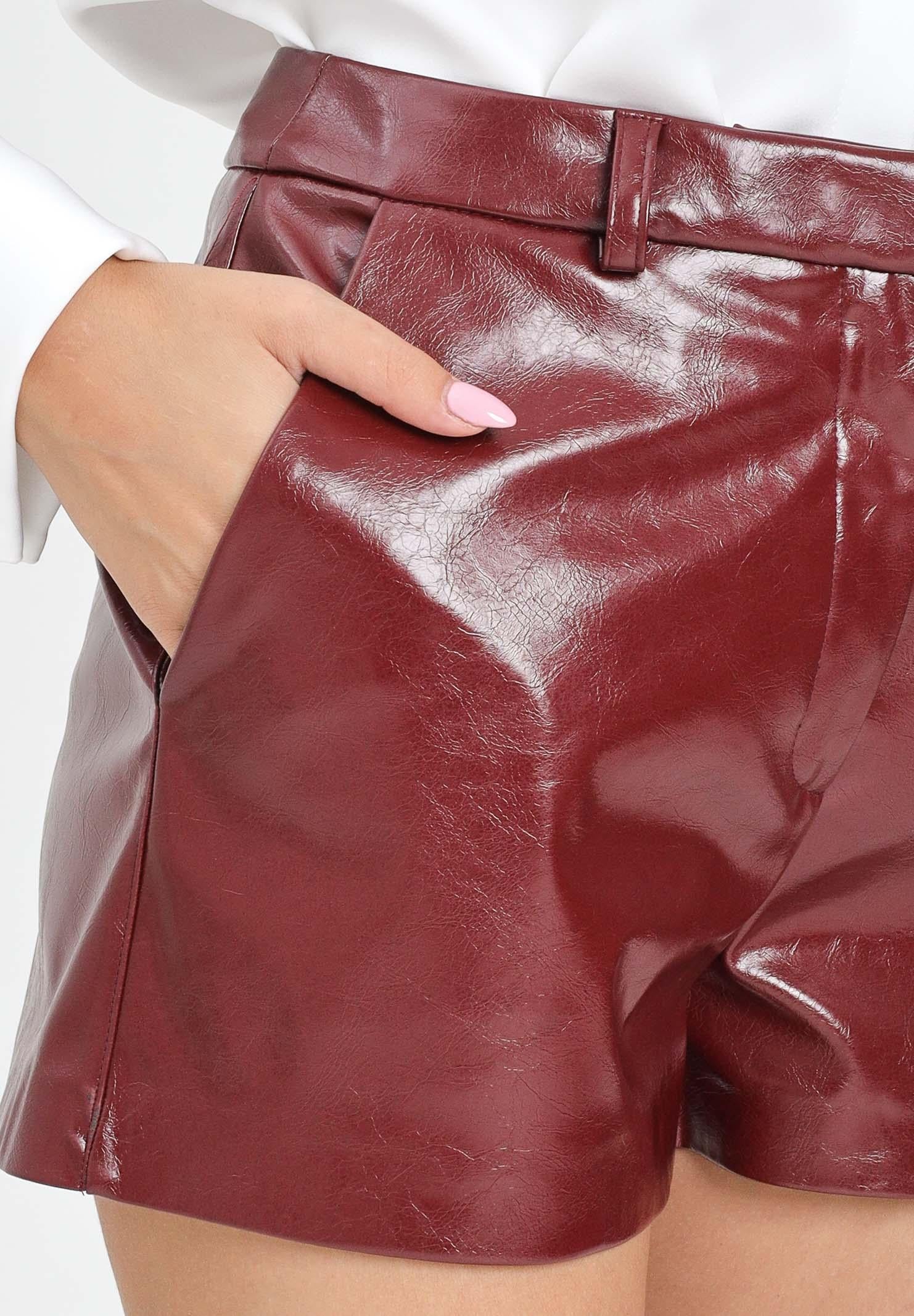 SIMONA CORSELLINI Shorts in ecopelle lucida color bordeaux da donna A25CPSH00101-C00025 V0752 SIMONA CORSELLINI 