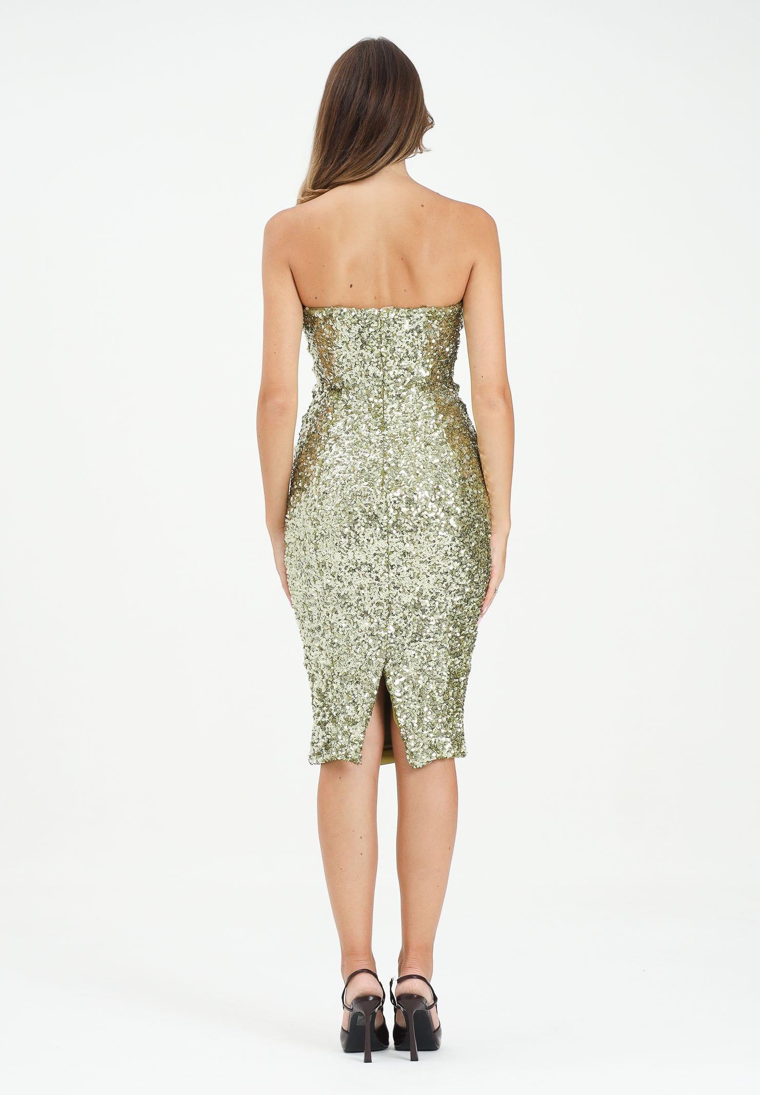 ELISABETTA FRANCHI Abito midi verde da donna completamente ricoperto di paillettes AB88357E2 EA9 ELISABETTA FRANCHI 
