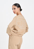 DIESEL Felpa girocollo beige per donna, ragazzi e bambini con maxi ricamo Oval D J022740GYCJ K726 DIESEL 