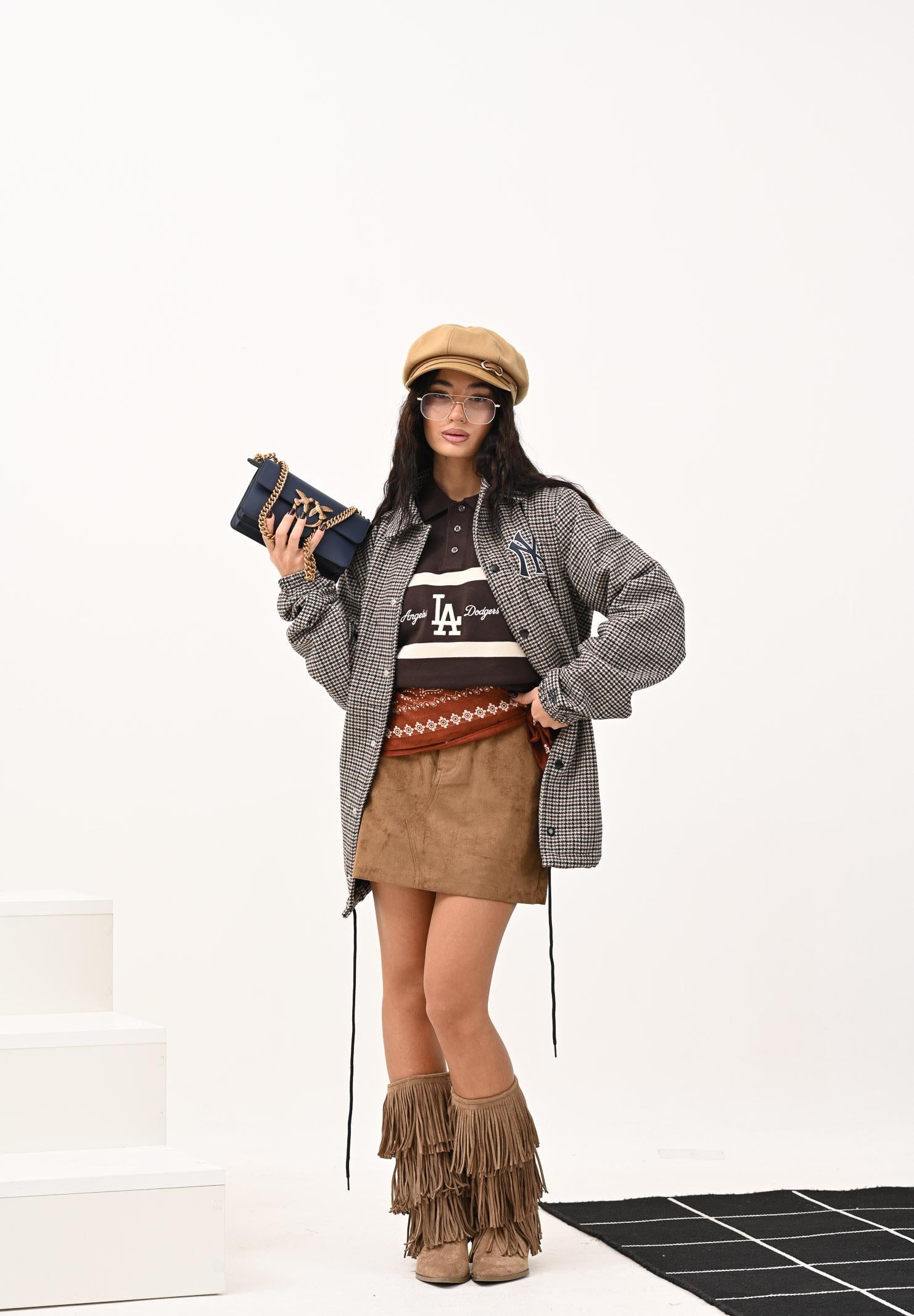 ONLY Gonna corta in morbida ecopelle effetto suede color cuoio da donna 15353153 Cognac ONLY 