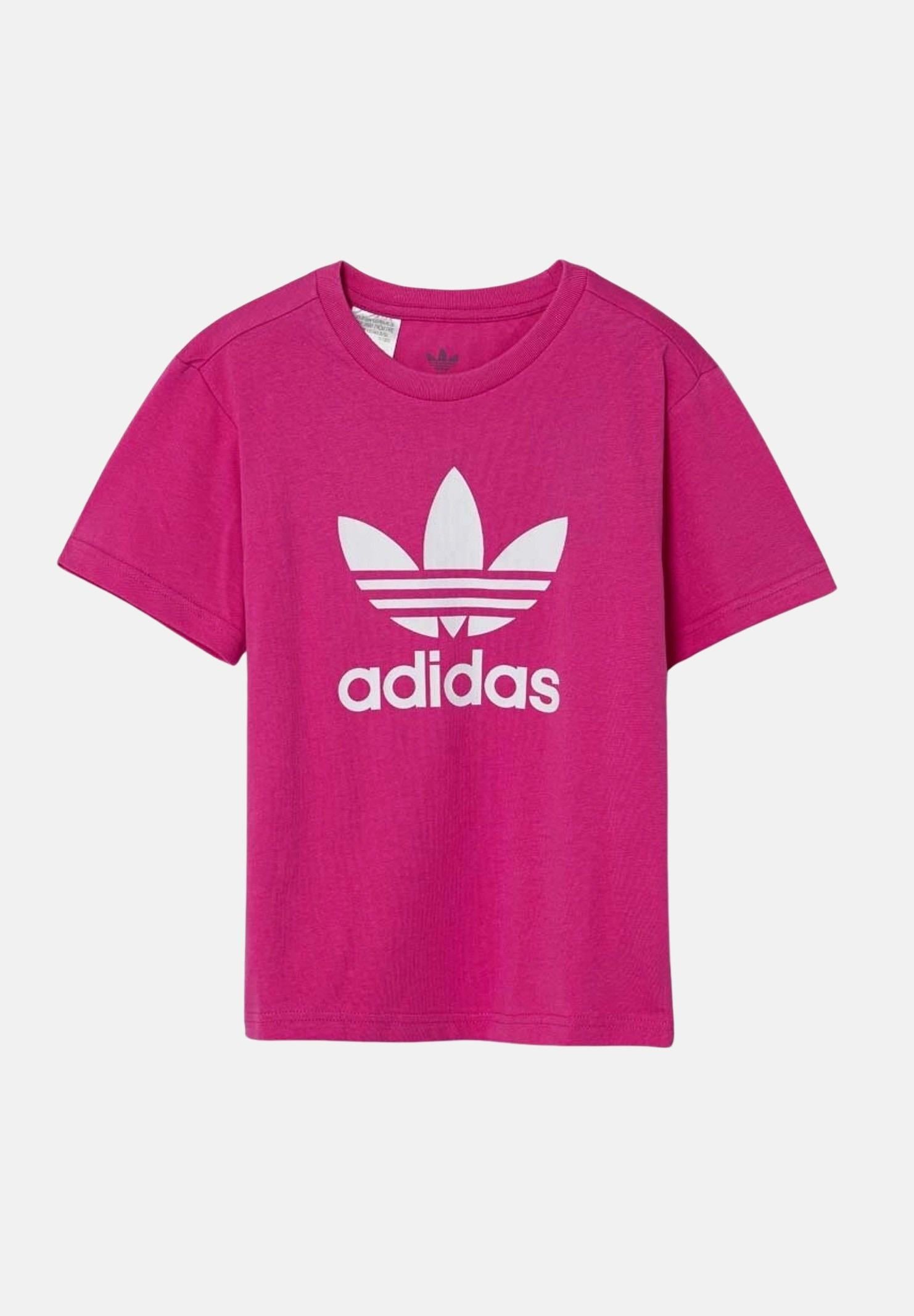 T-shirt a manica corta Adicolor Trefoil fucsia per bambine - ADIDAS ORIGINALS