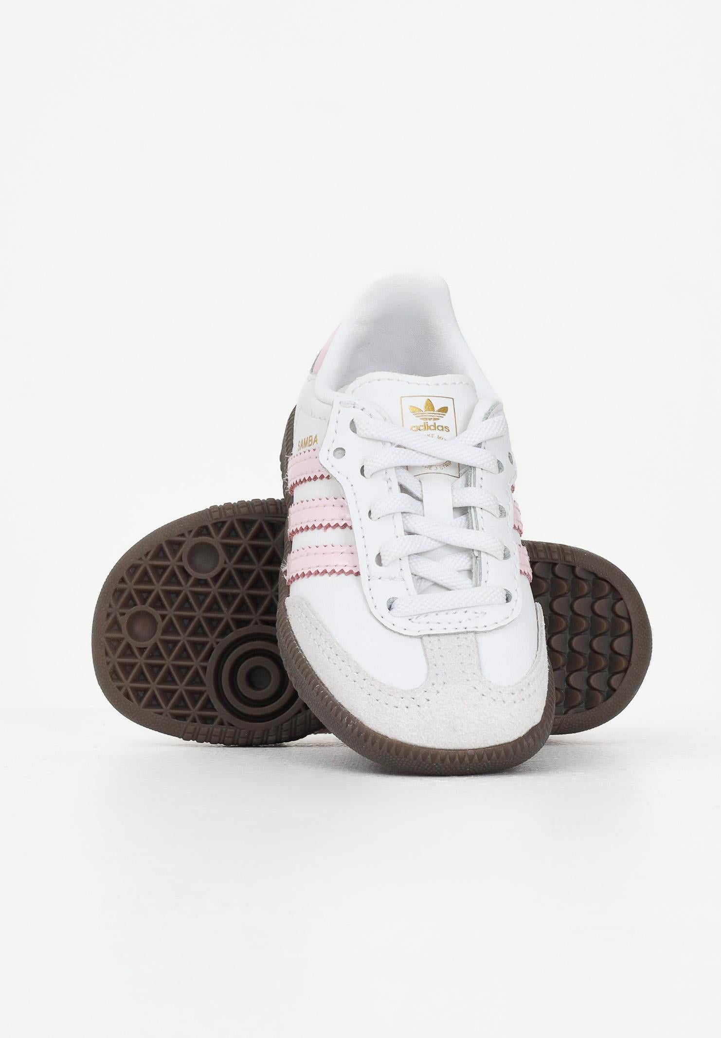 ADIDAS ORIGINALS Sneakers Samba OG Comfort Closure Elastic Lace bianche e rosa da neonato JQ2847  ADIDAS ORIGINALS 
