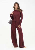 HINNOMINATE Pantalone realizzato in maglia morbida color bordeaux da donna HMABW02128 RS02 HINNOMINATE 