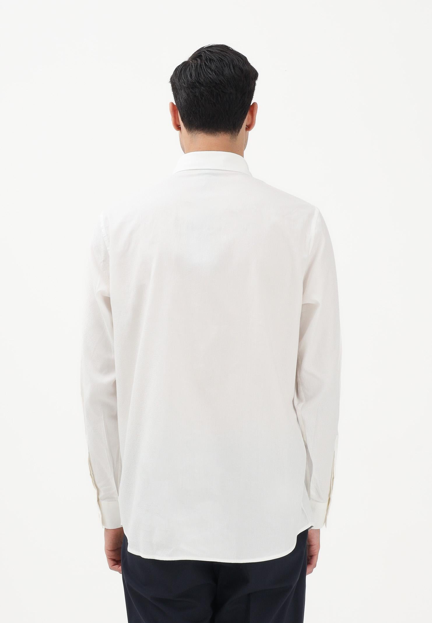 ARMANI EXCHANGE Camicia a manica lunga bianco panna da uomo con logo all-over XM002263AF13131 F0206 ARMANI EXCHANGE 