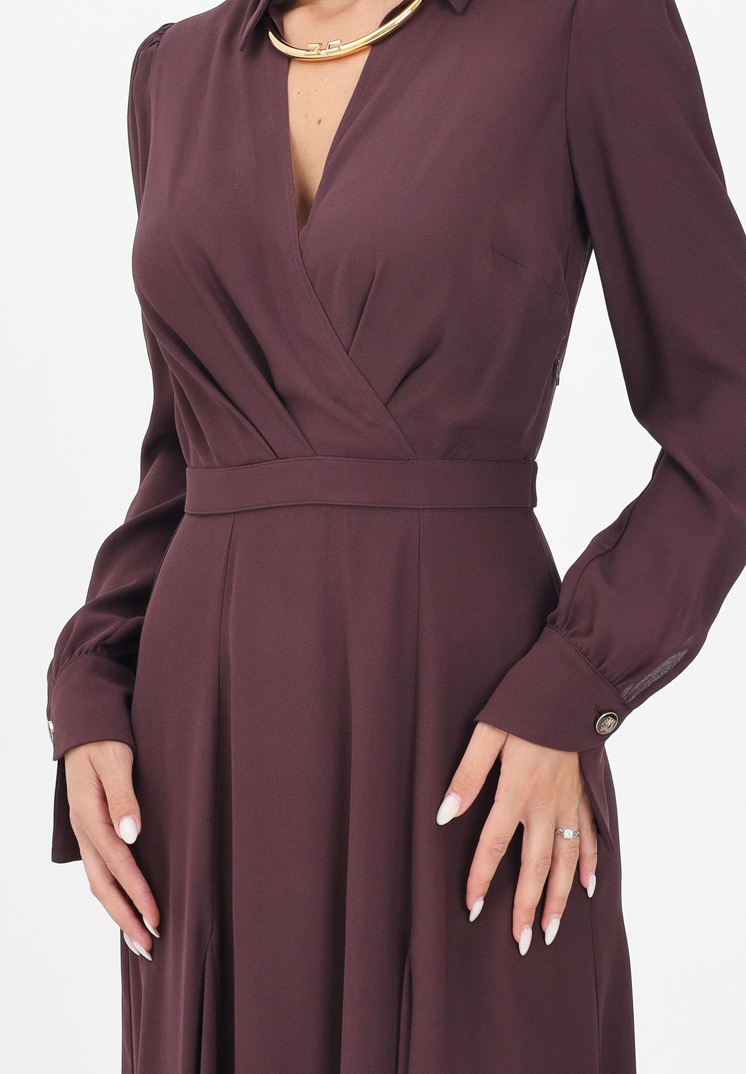 ELISABETTA FRANCHI Abito midi bordeaux da donna ABT0356E2 EA4 ELISABETTA FRANCHI 