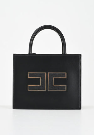 ELISABETTA FRANCHI Tote piccola nera da donna con logo BS33A56E2 110 ELISABETTA FRANCHI 