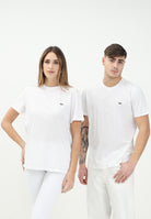 LACOSTE T-shirt a manica corta bianca per uomo e donna con patch logo TH6709 001 LACOSTE 