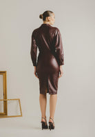 SANTAS Abito midi MYSTÈRE bordeaux da donna PV2618 BO SANTAS 