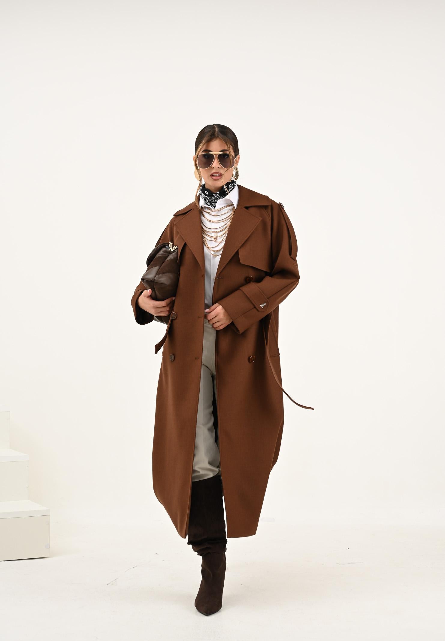 PATRIZIA PEPE Cappotto marrone da donna 8O0188A630 B834 PATRIZIA PEPE 