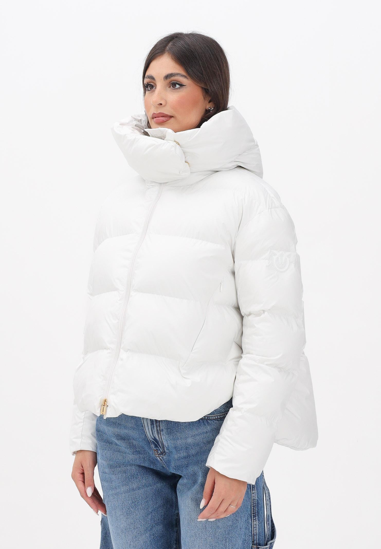 PINKO Piumino bianco da donna con logo 101602A2P6 Z07 PINKO 