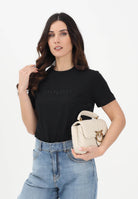 PINKO T-shirt a manica corta nera da donna con ricamo logo 101752A339 Z99 PINKO 