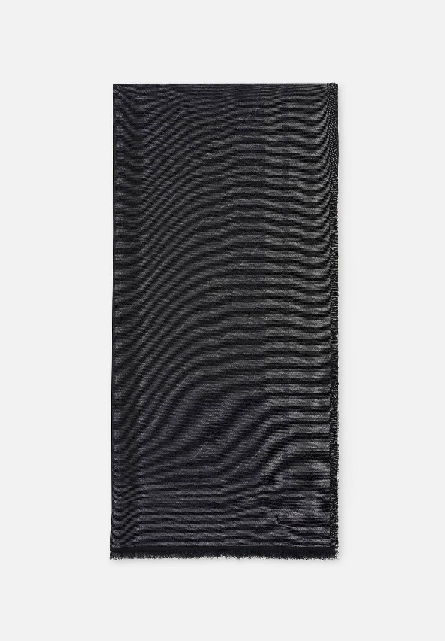 ELISABETTA FRANCHI Sciarpa nera da donna in filo lurex con pattern righe e logo SC03F46E2 110 ELISABETTA FRANCHI 