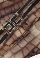 ELISABETTA FRANCHI Foulard quadrato cacao da donna realizzato in twill di seta FO24L61E2 644 ELISABETTA FRANCHI 