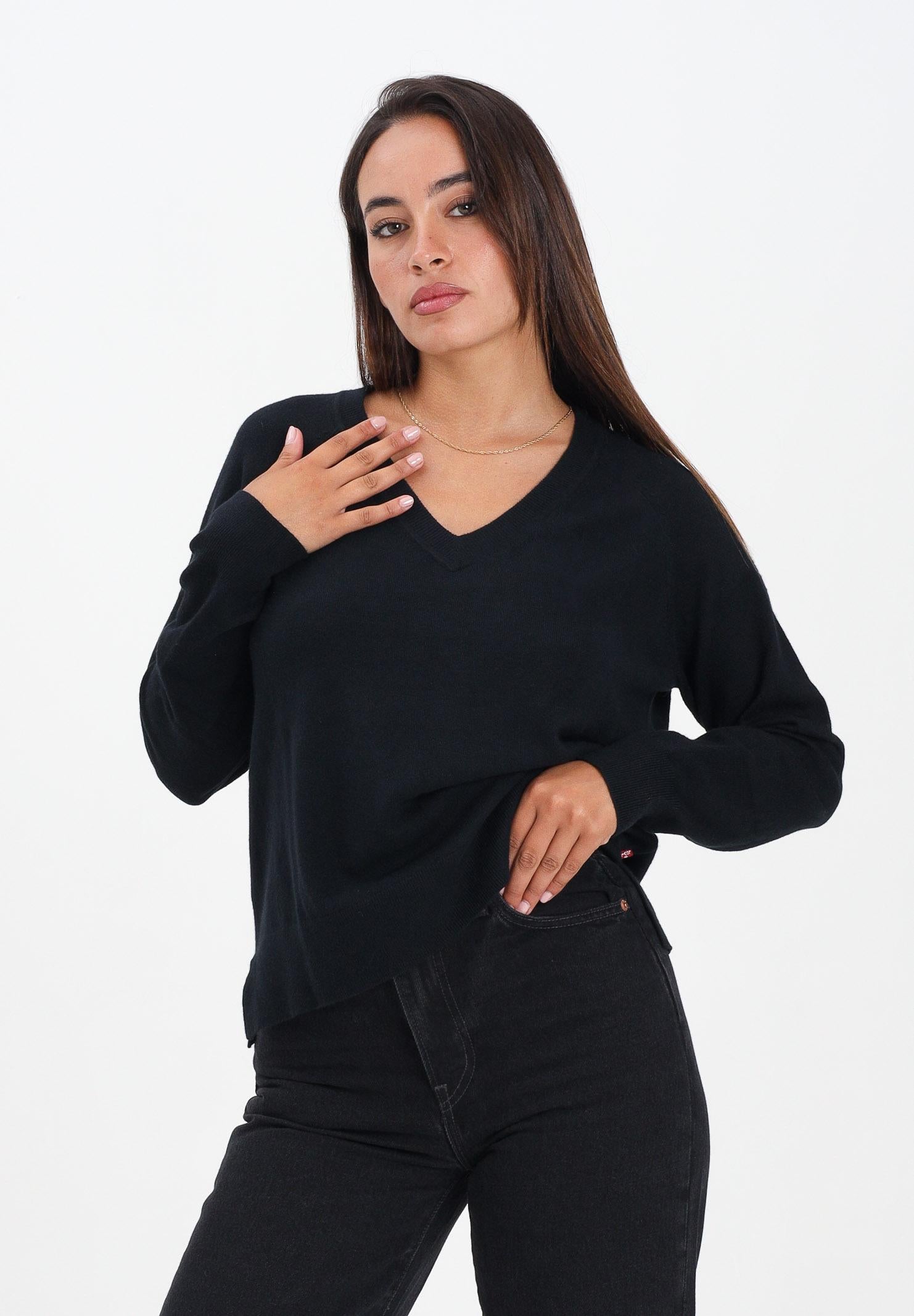 LEVI'S® Maglioncino con scollo a V nero da donna 0046F-0000 . LEVI'S® 