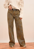 VICOLO Jeans Alex in denim effetto marmorizzato con sfumature beige DF5157 SP VICOLO 