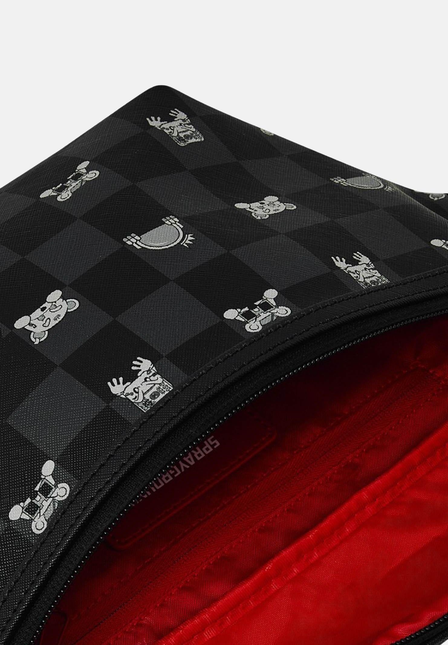 SPRAYGROUND Marsupio Gray Peeking Character Check Savvy nero da uomo 910B8912NSZ . SPRAYGROUND 