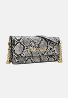 JUST CAVALLI Pochette pitonata bianca e nera da donna con logo 80RA5PD2ZSD84 L02 JUST CAVALLI 