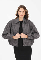 ONLY Cappottino bianco e nero da donna con fantasia spigata 15349212 Black ONLY 