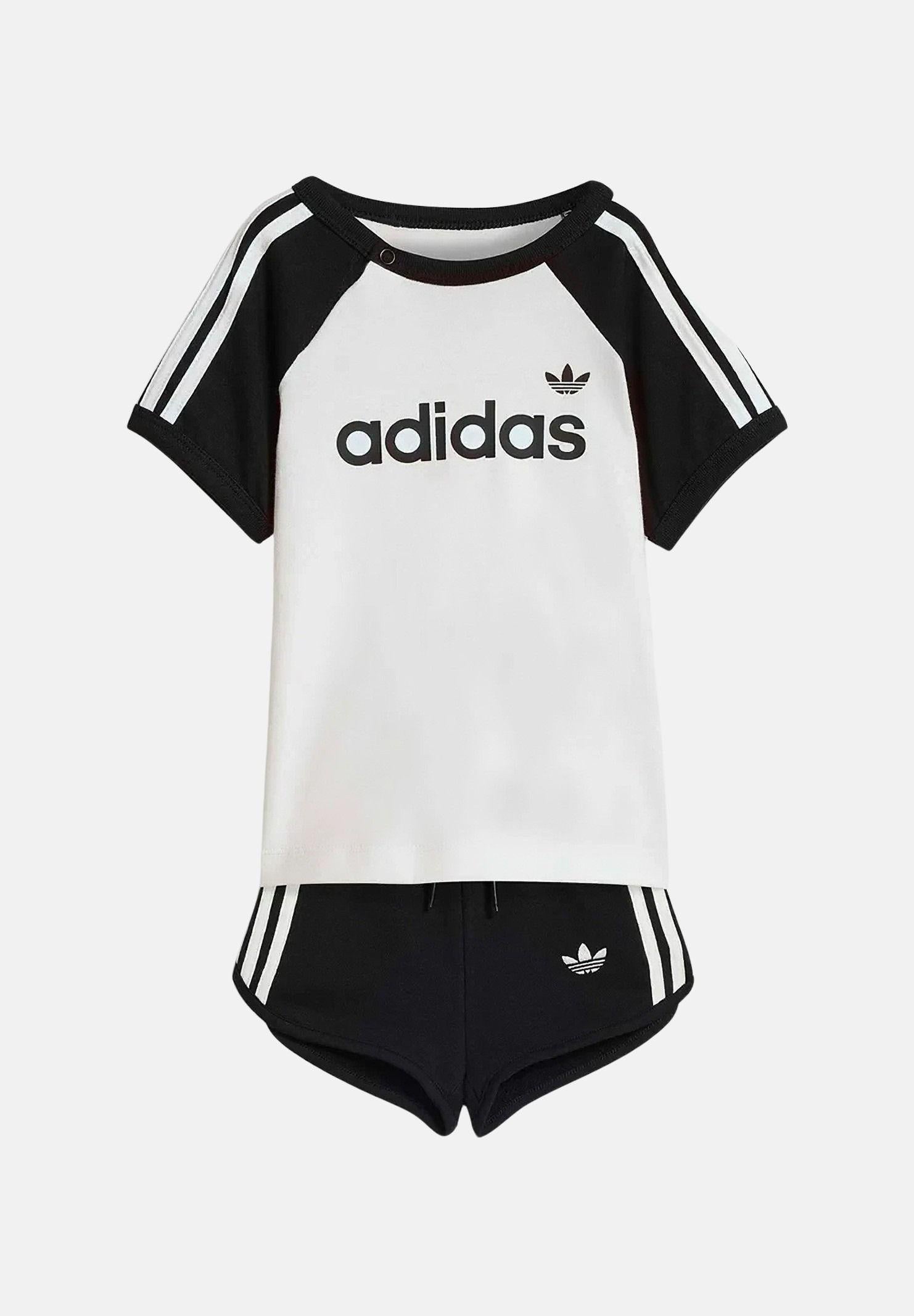 ADIDAS ORIGINALS Completino Sprinter bianco e nero da neonato KD1055 . ADIDAS ORIGINALS 